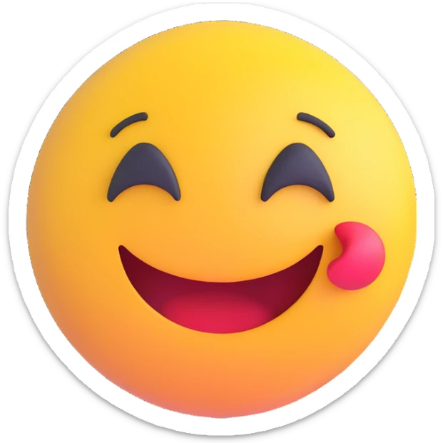 colorful 3D circular emoji with the word 'random' in the center in a modern font sticker