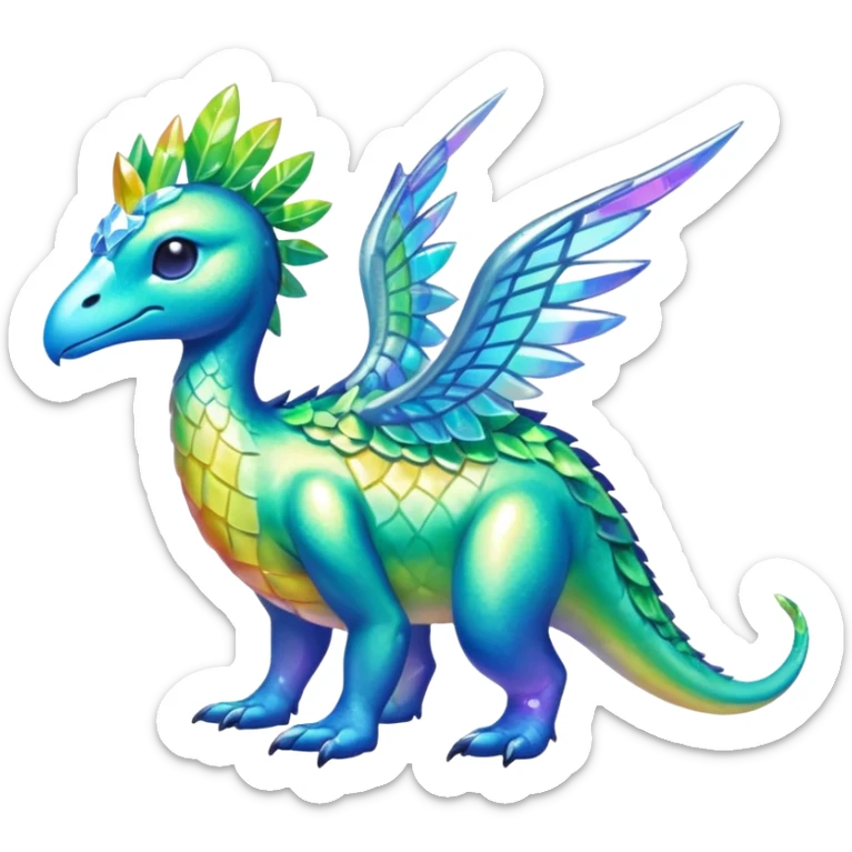 Shiny Aurorus-Heliolisk-Tropius-Fakémon-hybrid-creature (full body)  sticker