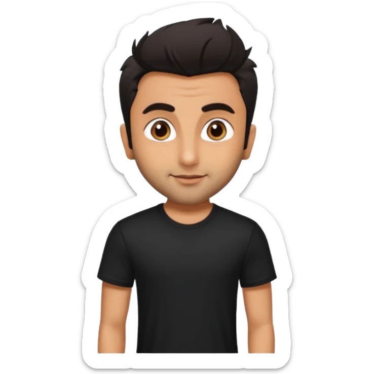 ipretty bratz emoji of ranbir kapoor wearing a black tee sticker