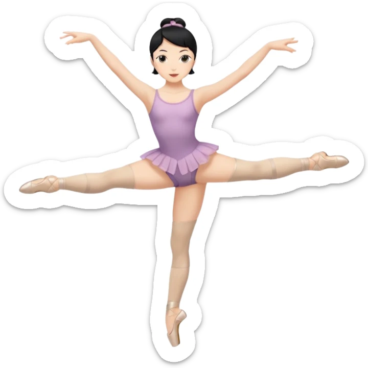 WOMAN BALLET DANCER BLACK HAIR AND NOT IN TUTU ONLY TWO LEGS sticker