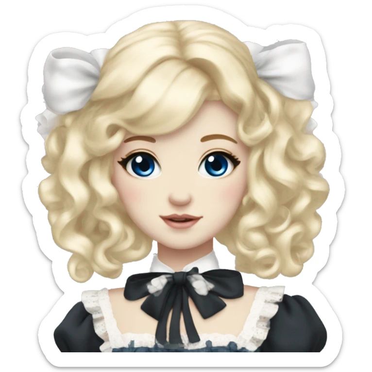 sweet lolita blond hair blue eyes white skin sticker