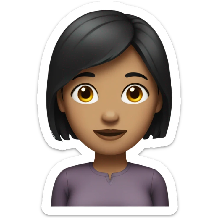 Woman with black hair standing sticker