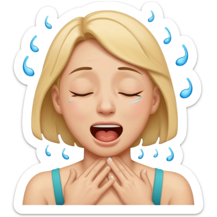 person dying from a laughing attack sticker