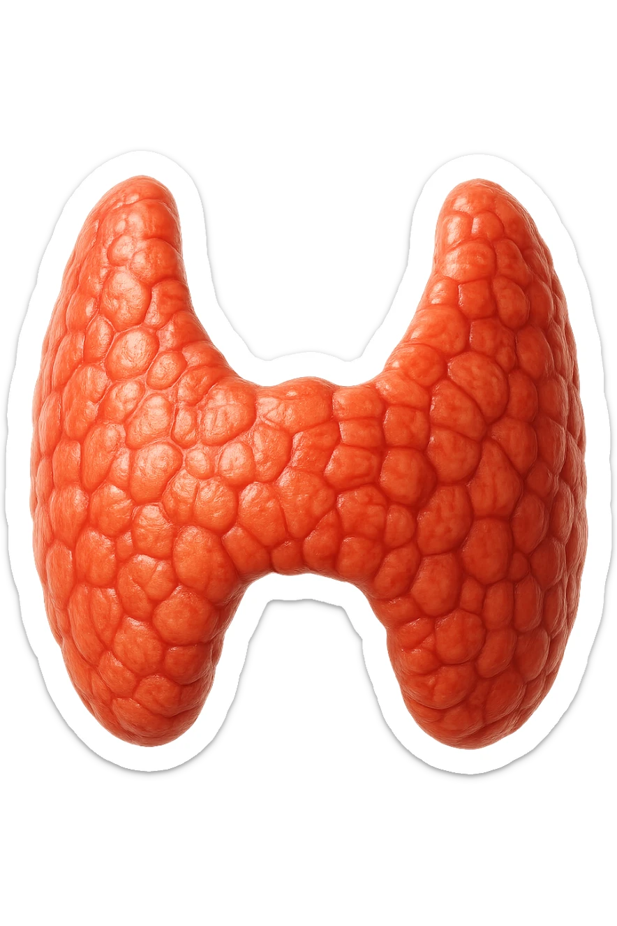 tiroide umana anatomica , iperrealistica 4k, isolato su sfondo bianco sticker