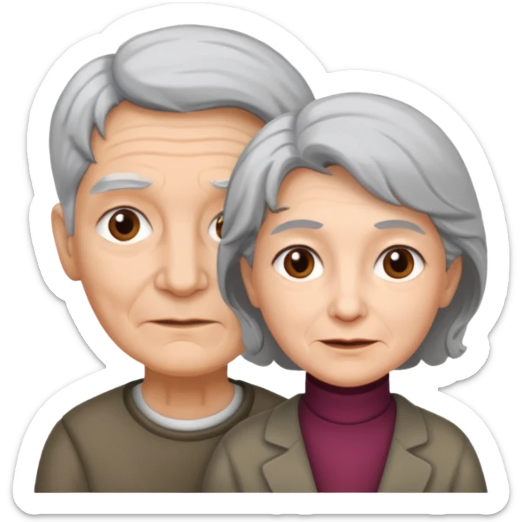 lo mismo que estas haciendo solo coloca alado de la abuela un hombre joven  sticker