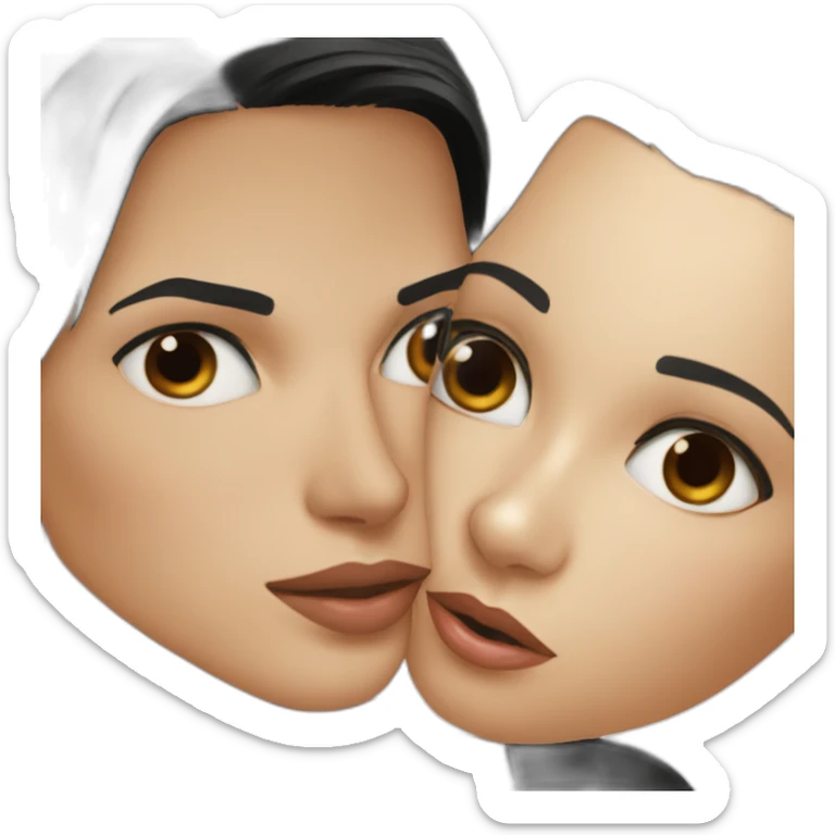 wentworth miller kisses a black girl brown eyes and short black hair sticker