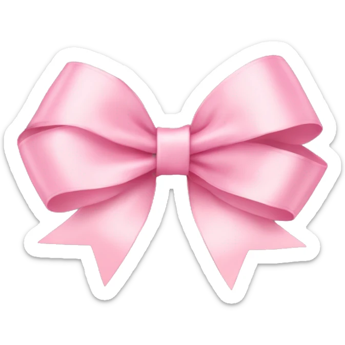 light pink ribbon bow sticker
