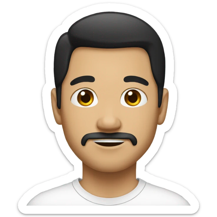 indonesian adult goatee no glasses black hair sticker