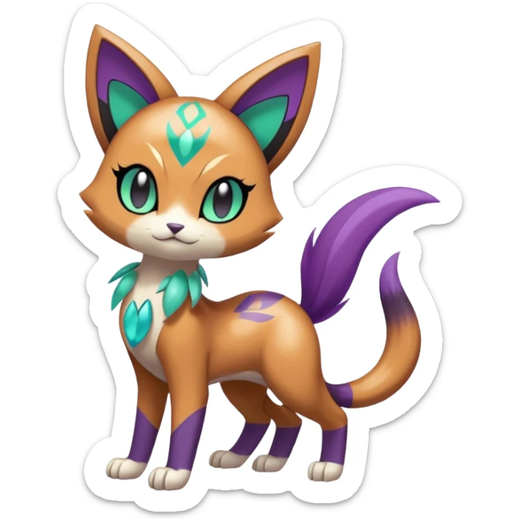 Meloetta-Purrloin-Sprigatito-Pokémon-Fakémon-fusion-hybrid-creature sticker
