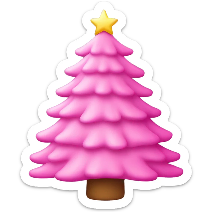 pink christmas tree sticker