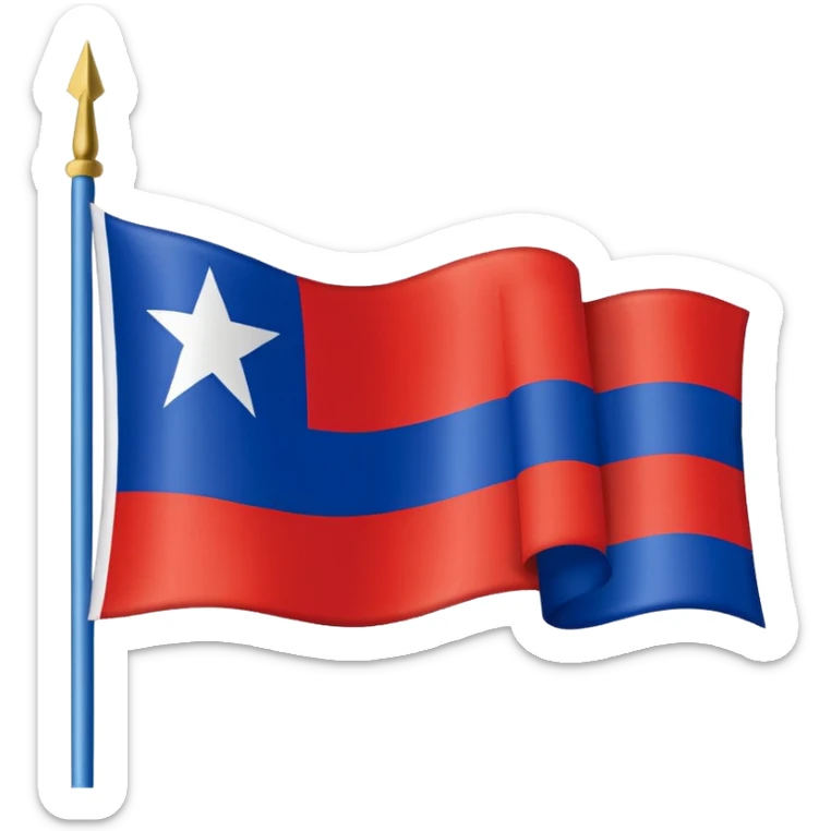 Emoji du drapeau de la Yougoslavie avec en haut du bleu au milieu du blanc avec un étoile et en bas du rouge utilise le même modèle que ce drapeau là : 🇾🇪 mais tu remplace juste les couleurs  sticker