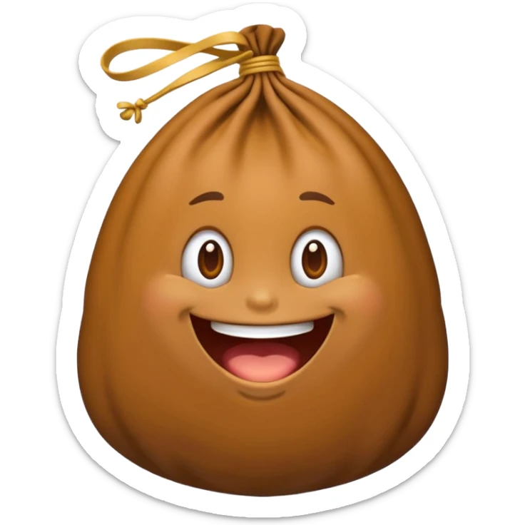 Um emoji de um ladrão segurando um saco de dinheiro sticker