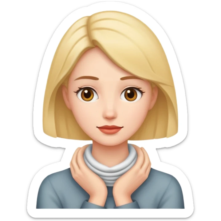 Female with hands around neck sticker