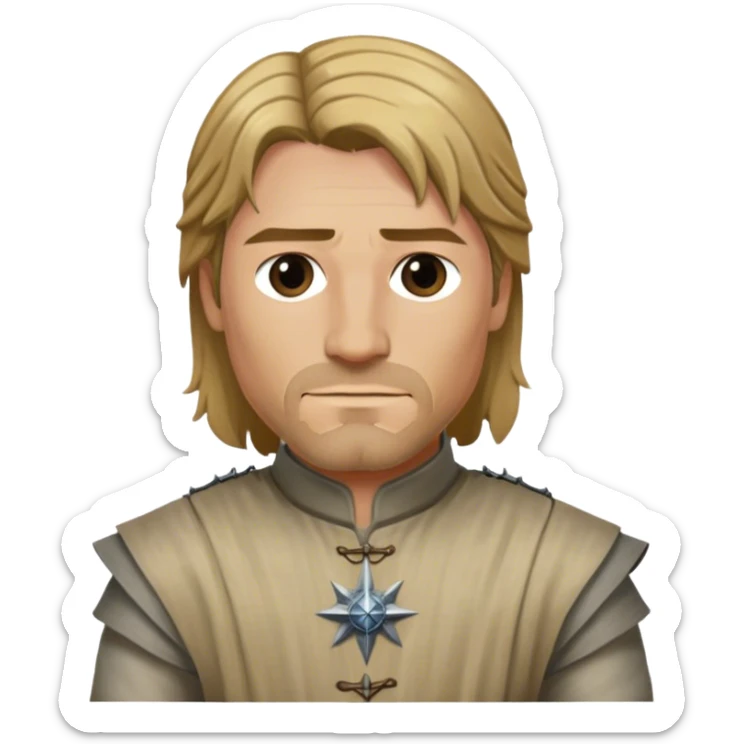 Jaime Lannister from game of thrones, cloth shirt, middle part hair sticker
