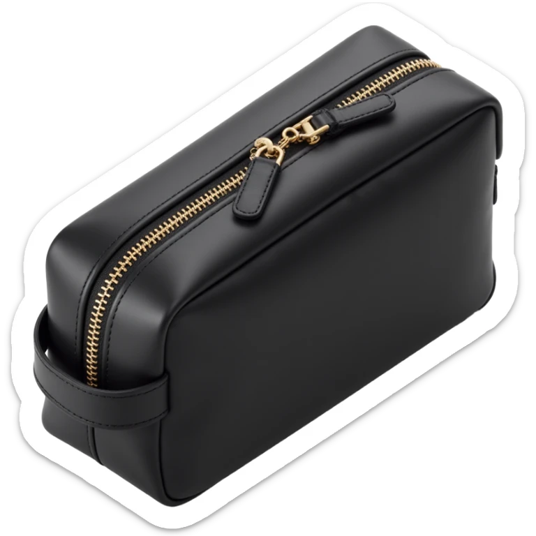 luxe black cosmetics bag sticker