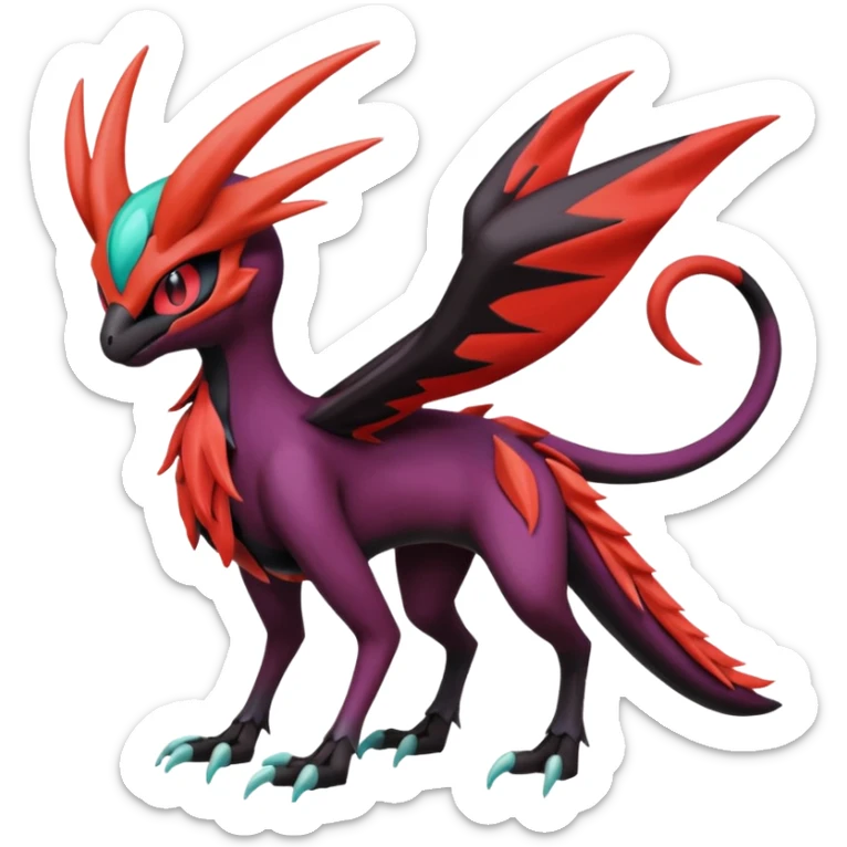 Meloetta-Yveltal-Darkrai-Noivern-Pokémon-Fakémon-creature sticker