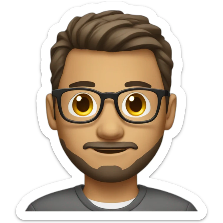 tunisian young finance guy round glasses with beard and fade short haircut sticker