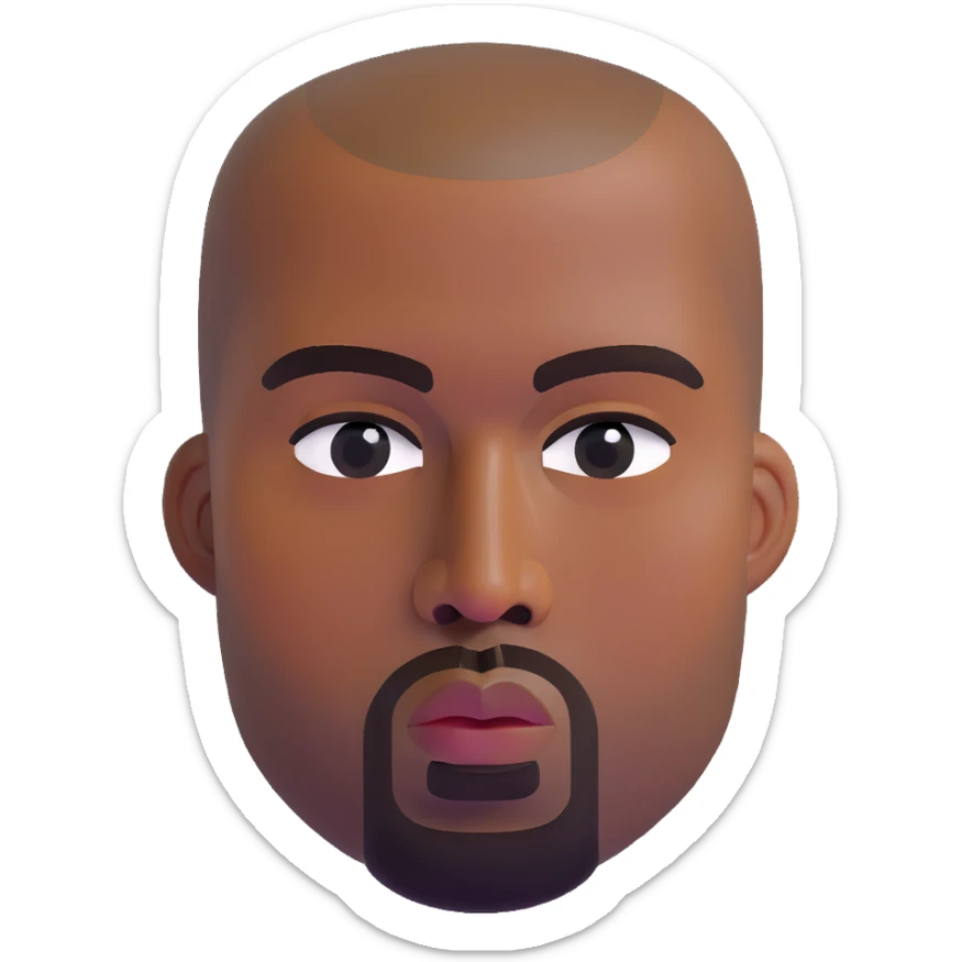 face of Kanye West sticker