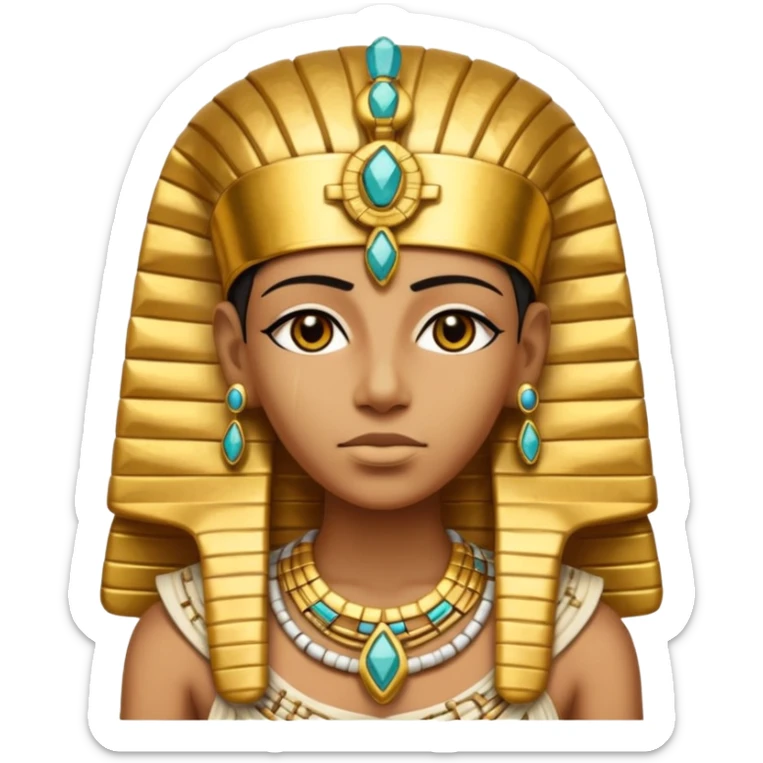 Mummy Pharaoh: Bandaged body with golden headdress and jeweled amulet.
 sticker