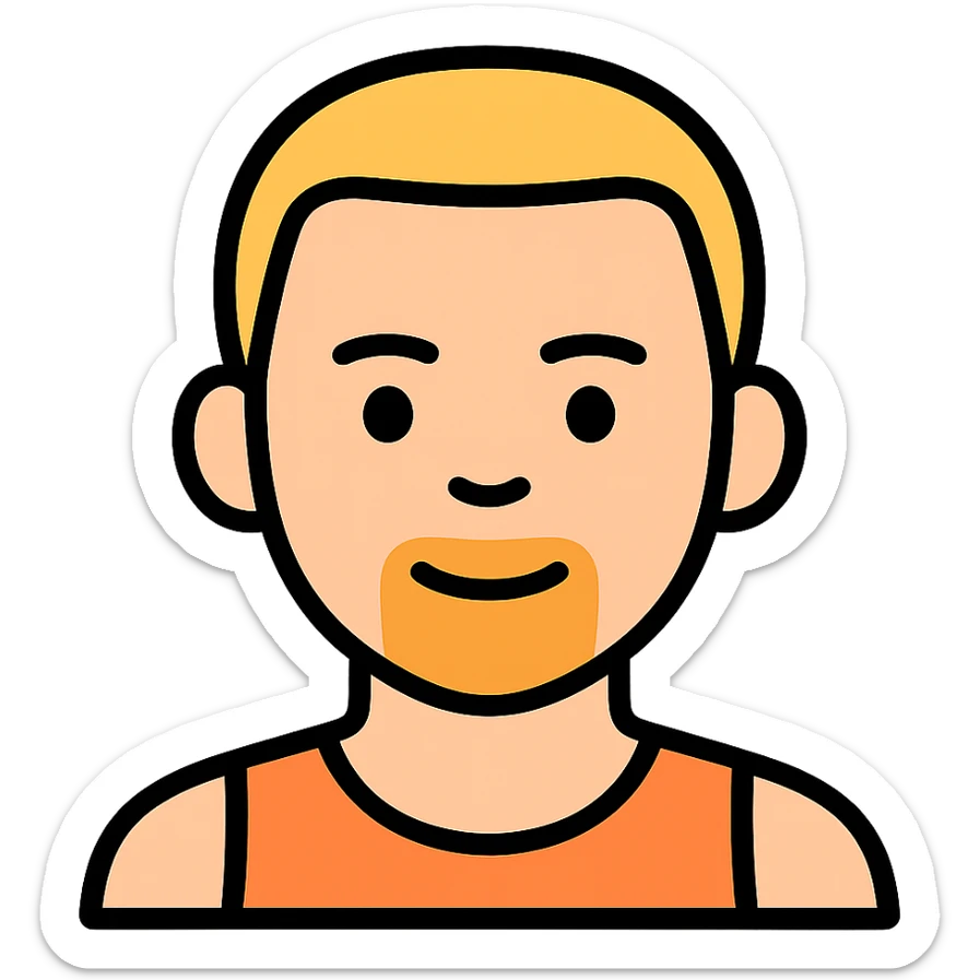 color outline icon of Stephen Curry's face with blonde hair, no beard sticker