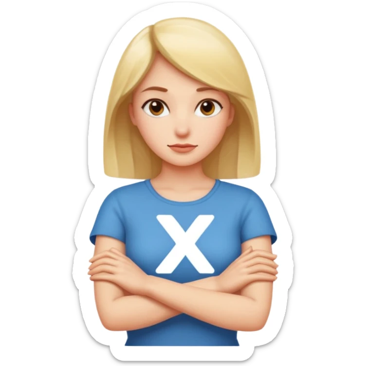 Woman Gesturing No, A woman with arms crossed forming an 'X' sticker