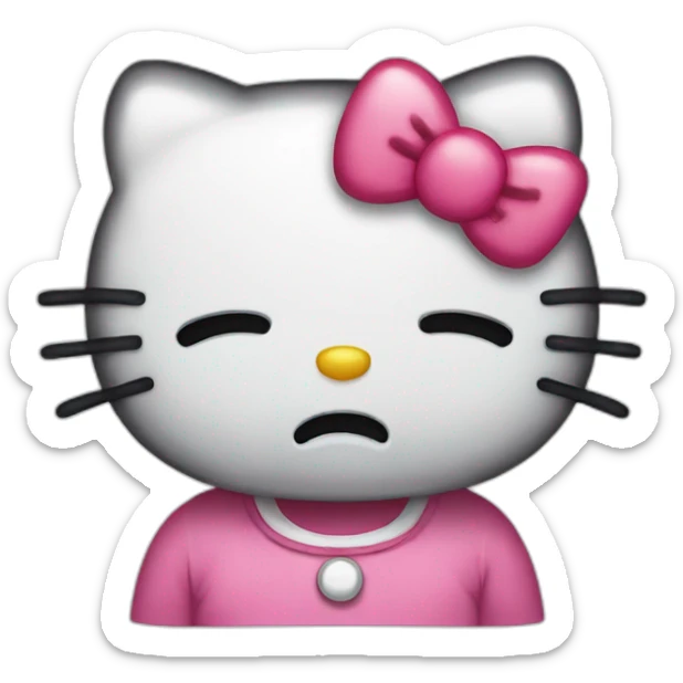 hello kitty crying sticker
