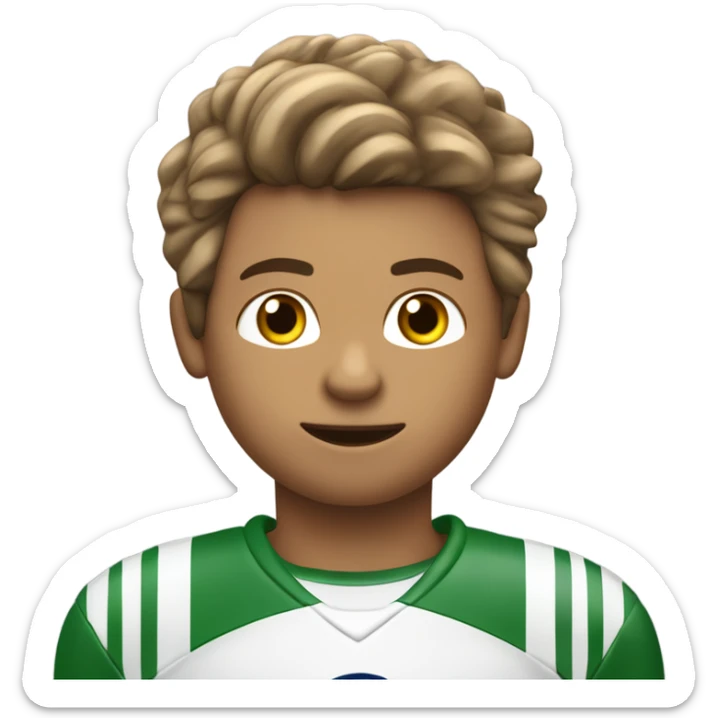 Je suis un garçon âgé de 8 ans chatain clair cheveux jusqu'au menton et j'adore le football sticker