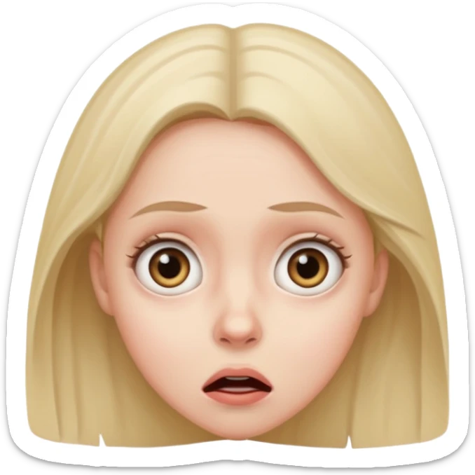 A realistic waist-up portrait of a frightened woman sticker