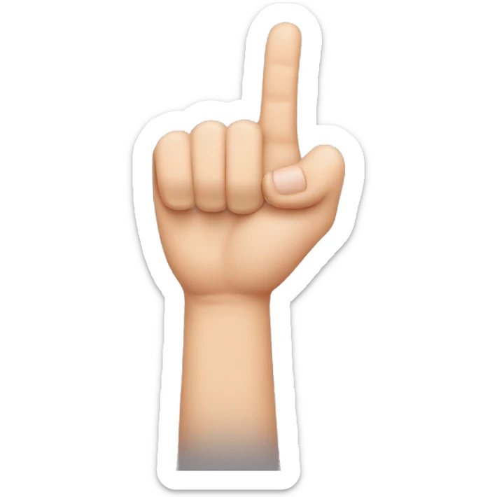 A hand but the thumb and the ring finger are down and the two other fingers are sticked sticker