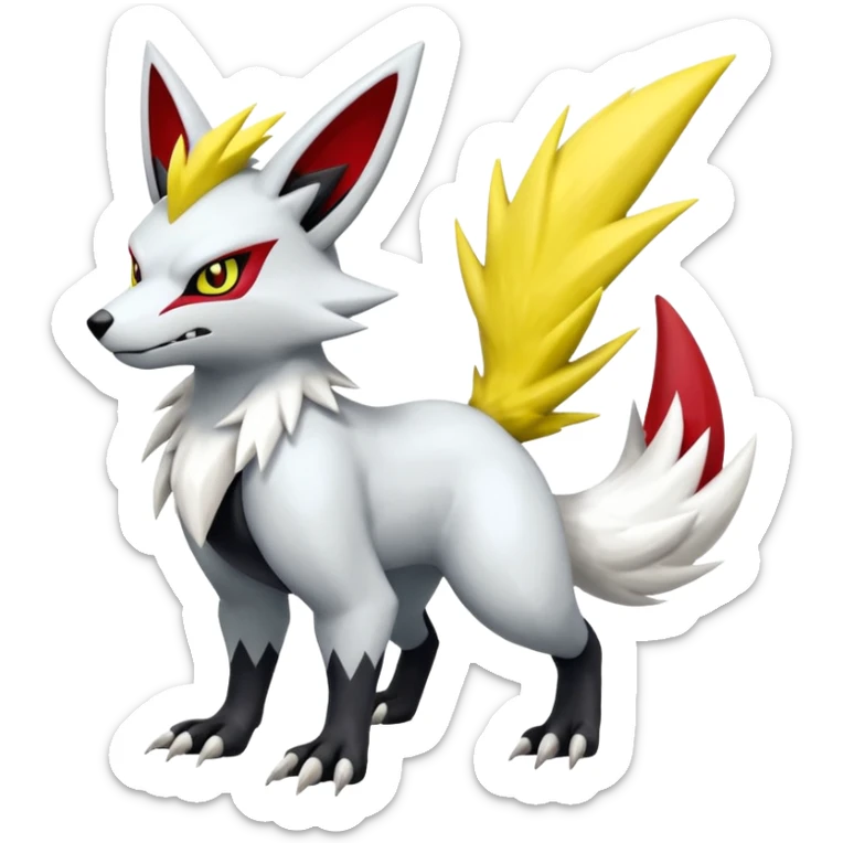 Zoroark-Zangoose-Zeraora-Fakémon-hybrid-creature (full body)  sticker