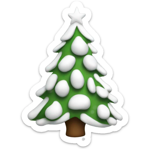 White Christmas tree sticker