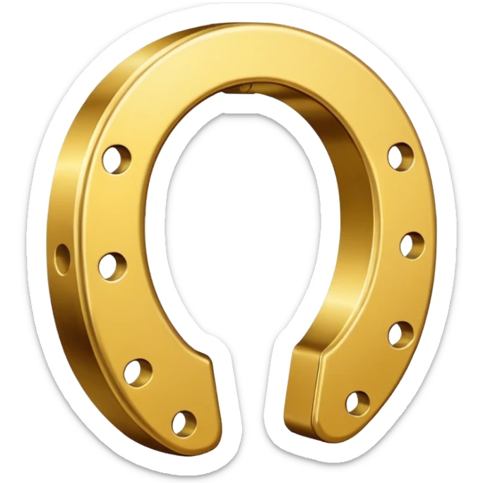 Emoji of an iron golden horseshoe with a thumb down in the middle (DisLikes) Vector sticker