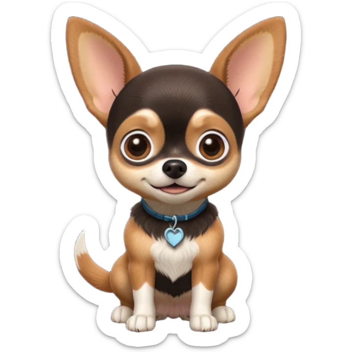 Chihuahua  noir marron prénom daisy pixar dessin animé cinéma Géant film Disney  sticker