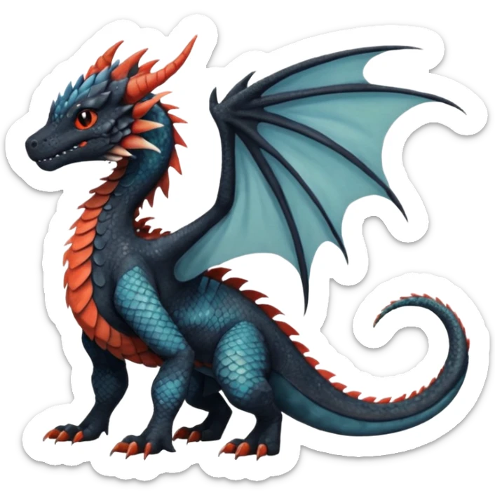 Dutch-Angel-Dragon-Grem2-Trico-Nargacuga-Salandit-Drudigon-fusion-animal-creature, full body  sticker