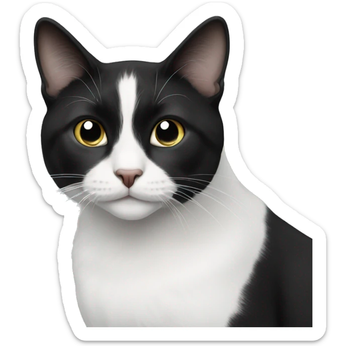 Black and white cat sticker