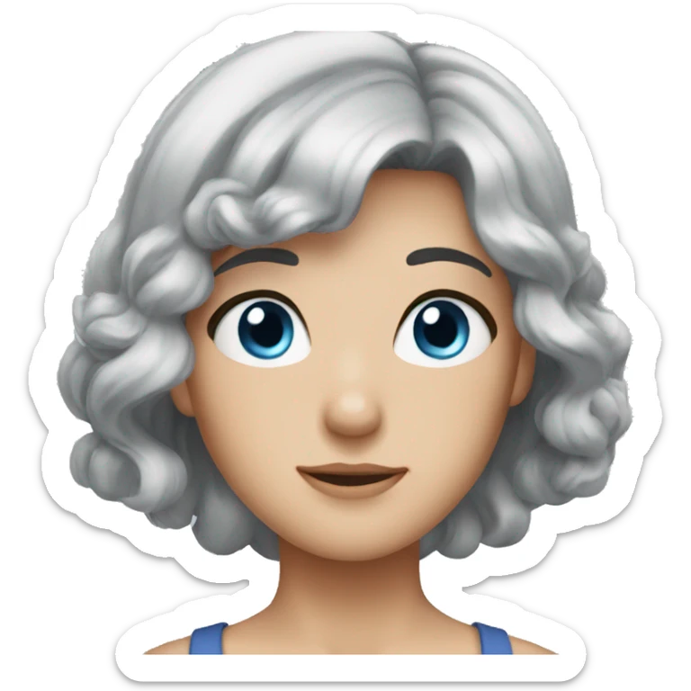 grey hair blue eyes sticker