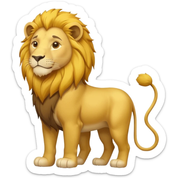 FULL BODY panthera leo male style wild, full flat  cute side profile design in 3d soft l centered composition cartoon style128x128 pixels
1 tail sticker