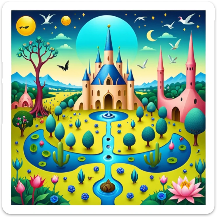 solarpunk - hieronymus bosch phantasmagoric depictions of the garden of earthly delights sticker
