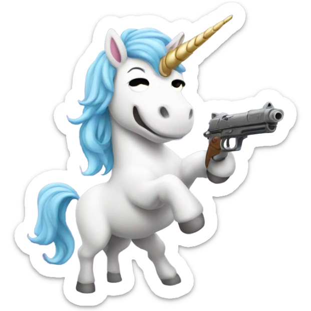 Unicorn with gun sticker