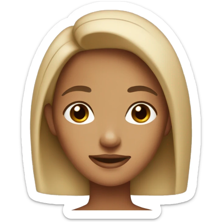 tanned girl dark blonde with brown eyes and big nose sticker
