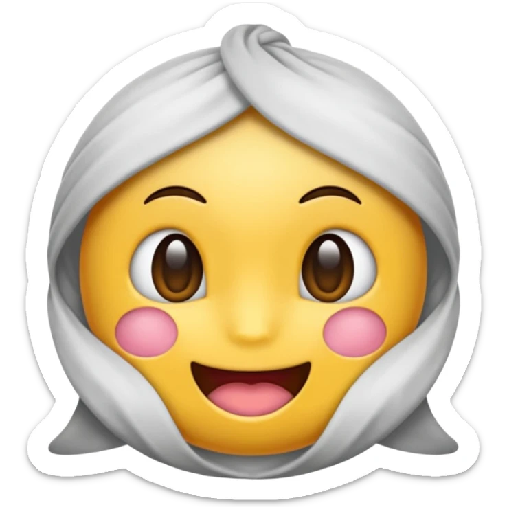 một emoji cảm xúc hạnh phúc, chỉ gồm 2 con mắt,  mắt trắng, má hồng sticker