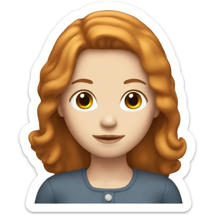 pale pretty woman with shoulder length ginger-brown hair sticker