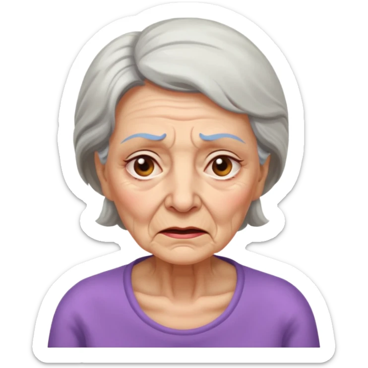 mulher idosa tentando nao fazer xixi com expressaõ de dor sticker