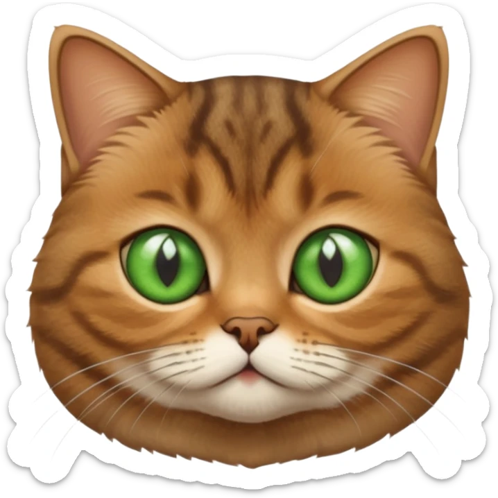 Face of a very cute Brown Tabby British Shorthair cat.Face of a very cute Brown Tabby British Shorthair cat. sticker