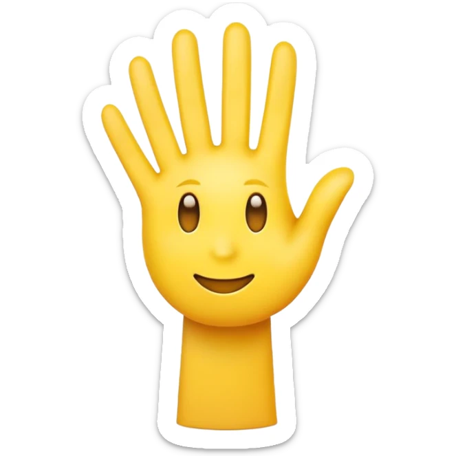 yellow emoji face with raised palm in front signaling stop or no permission sticker
