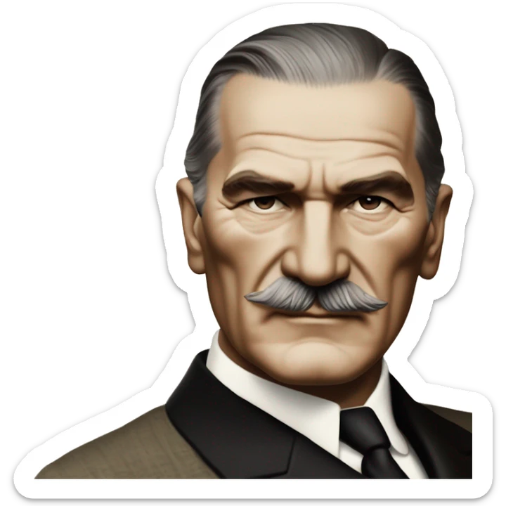 MUSTAFA KEMAL ATATÜRK TÜRKİYE DEVLETİNİN KURUCUSU.Gerçekçi Atatürk çiz. sticker