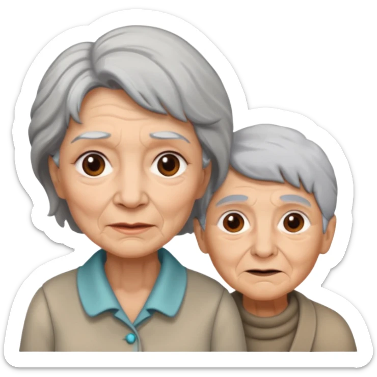 lo mismo que estas haciendo solo coloca alado de la abuela un hombre joven  sticker