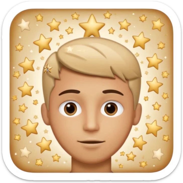 Quiero un emoji con el rostro de Félix de straykid, pero con los ojos más rasgados y con corazones, estrellas y destellos de luces alrededor y que sobre su cabeza diga te amo Josefa con letras modernas sticker
