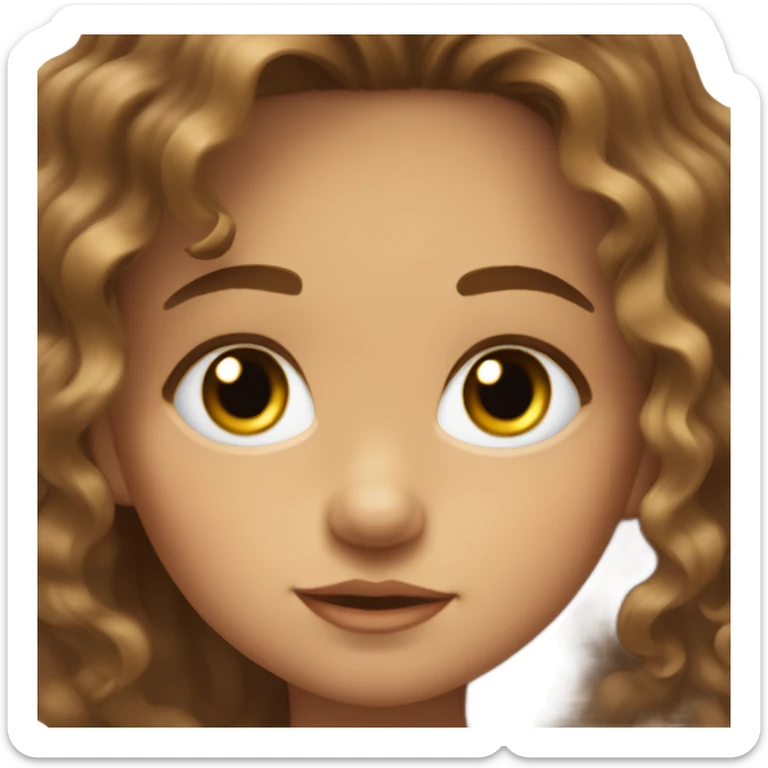 Tan skin toddler wavy hair brown eyes brown hair long eyelashes on a floating sticker