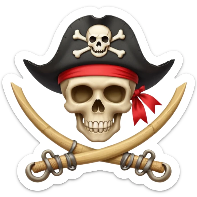 Fait moi ce drapeau a l'identique 🏴‍☠️ et rajoute sur la tête de mort un chapeau de paille avec un file rouge sticker